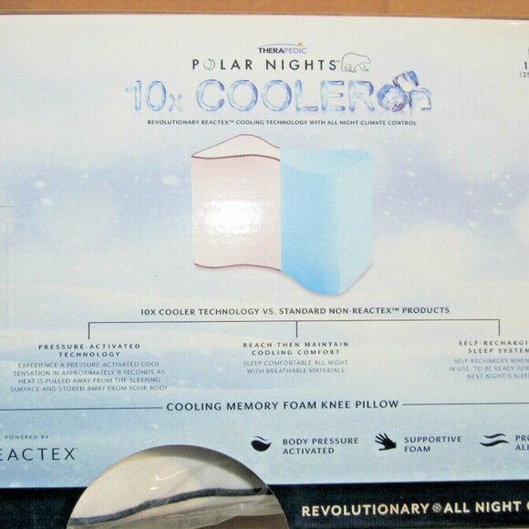 Therapedic Polar Nights Cooling Memory Foam Knee Pillow - Picture 6 of 12